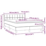vidaXL Sommier à lattes de lit et matelas gris clair 160x210cm velours