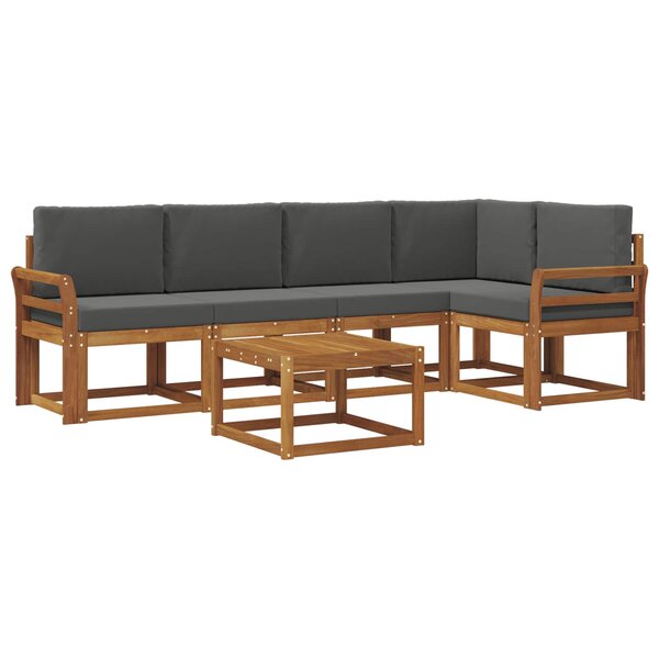 vidaXL Ensemble de canapés d'extérieur 6 Pièces Naturel et Anthracite