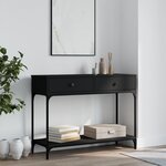 vidaXL Table console noir 100x34 5x75 cm bois d'ingénierie