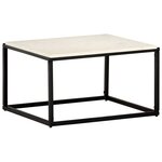 vidaXL Table basse Blanc 60x60x35 cm Pierre véritable texture marbre