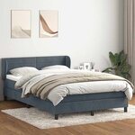 vidaXL Sommier à lattes de lit et matelas gris foncé 140x220cm velours