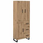 vidaXL Haut Armoire 2 Pièces Chêne artisanal Bois Aggloméré et Verre