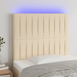vidaXL Tête de lit à LED Crème 90x5x118/128 cm Tissu