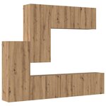 vidaXL Unité murale de TV 5 Pièces Chêne artisanal Bois d'ingénierie