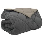 vidaXL Duvet d'hiver Gris clair et anthracite 240 x 260 cm Microfibre