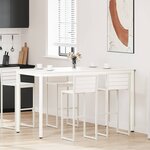 vidaXL Table de bar Blanc 110 x 55 x 105 cm Bois de pin massif