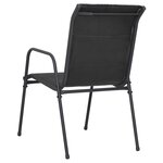 vidaXL Chaises de jardin lot de 2 Acier et textilène Noir
