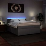 vidaXL Sommier à lattes de lit avec matelas Gris 200x200 cm Similicuir
