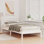 vidaXL Cadre de lit Blanc 100 x 220 cm Bois massif en pin