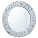 vidaXL Miroir Blanc 50 cm Osier