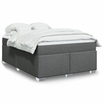 vidaXL Sommier à lattes de lit avec matelas Gris foncé 140x190cm Tissu