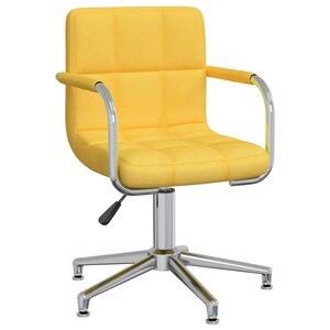 Chaise fauteuil siège pivotante de bureau informatique étude Jaune moutarde tissu jaune 02_0024139