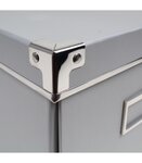 Boîte carton grise finition métal - 28 x 35 x h18 cm