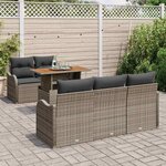 vidaXL Ensemble de canapé de jardin 6 Pièces Gris Poly rotin