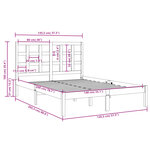 Vidaxl cadre de lit blanc bois massif 140x200 cm