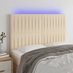 vidaXL Tête de lit à LED Crème 144x5x118/128 cm Tissu