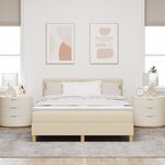vidaXL Lit avec sommier et matelas design LED crème 160x200 cm en tissu