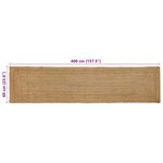 vidaXL Tapis Beige 60 x 400 cm Jute