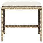 vidaXL Tabourets de jardin et coussins lot de 4 beige 41x41x36cm rotin