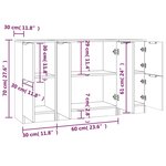 vidaXL Buffets 3 Pièces blanc brillant bois d'ingénierie