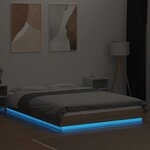 vidaXL Cadre de lit avec lumières LED sans matelas 140x200 cm