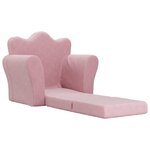 vidaXL Canapé-lit pour enfants rose peluche douce
