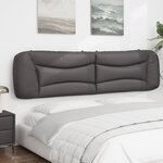 vidaXL Coussin de tête de lit Hvar gris 200 cm similicuir