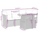 vidaXL Salon de jardin 5 Pièces avec coussins gris résine tressée