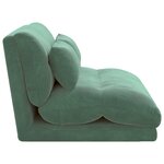 vidaXL Fauteuil de sol ajustable Vert Mer Velours