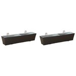 vidaXL Garde-Corps 2 pc Noir 80 x 17 x 17 cm métal