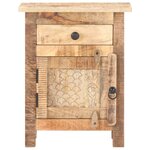 vidaXL Table de chevet 40x30x50 cm Bois de manguier brut