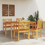 vidaXL Ensemble de salle à manger pour jardin 5 Pièces Marron