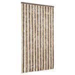 vidaXL Rideau anti-mouches marron foncé et beige 100x220 cm chenille