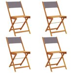 vidaXL Chaises de jardin pliantes lot de 4 tissu et bois massif