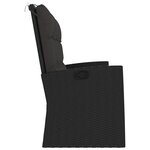 vidaXL Banc de jardin inclinable et coussins noir 173cm résine tressée