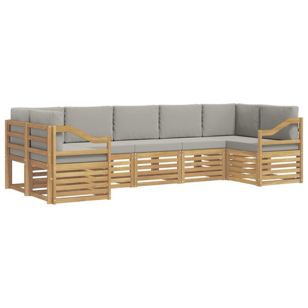 vidaXL Ensemble de canapés d'extérieur 7 pc Blanc et gris clair