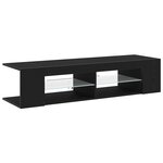 Meuble TV vidaXL avec LEDs Chêne Noir 135x39x30cm en bois d'ingénierie