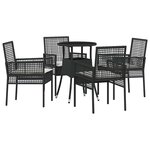 vidaXL Ensemble de salle à manger pour jardin 5 Pièces Noir polyrotin