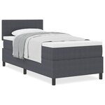 vidaXL Lit avec sommier à ressorts et matelas gris foncé 80x200 cm tissu en velours côtelé