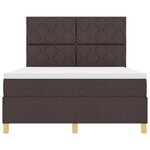 vidaXL Lit à ressorts avec matelas Marron foncé 140 x 200 cm tissu