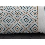 Parure de couette Microfibre 220 x 240 cm et 2 taies d'oreillers 63 x 63 cm Bleu Canard