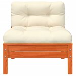 vidaXL Canapé de jardin avec coussins et repose-pied bois pin massif