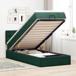 vidaXL Cadre de lit ottoman avec matelas vert foncé 90x190 cm velours