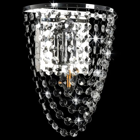 Icaverne - Lampes Contemporain Lampe murale avec perles de cristal Argenté Ovale ampoule E14