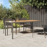 vidaXL Table de jardin 190x90x75 cm Résine tressée/bois d'acacia Gris