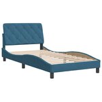 vidaXL Cadre de lit avec tête de lit bleu 100x200 cm velours