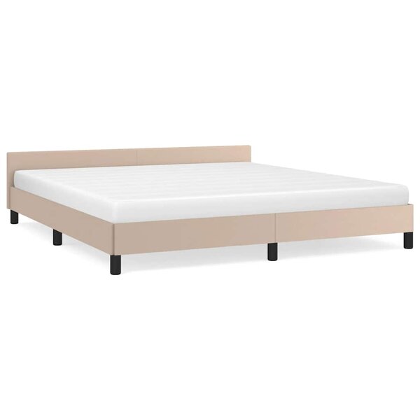 vidaXL Cadre de lit avec tête de lit sans matelas cappuccino 160x200cm