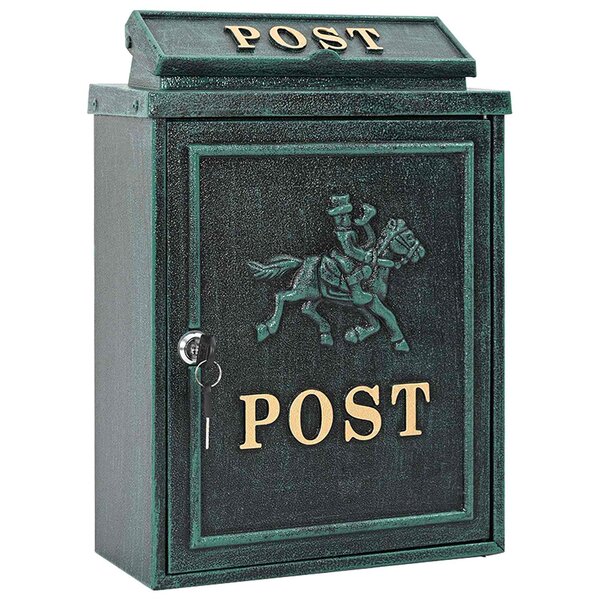 vidaXL Boîte aux lettres murale Vert 29 x 13 x 41 cm Aluminium coulé
