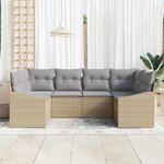 vidaXL Ensemble de canapé de jardin 6 Pièces Beige et Gris clair