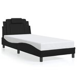 vidaXL Cadre de lit Viana sans matelas noir 80x200 cm similicuir